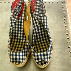 Christian Louboutin gingham wedges